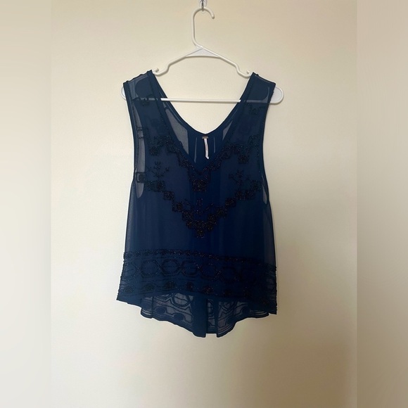 Free People Run With It Embellished Tank top sheer - Picture 10 of 11